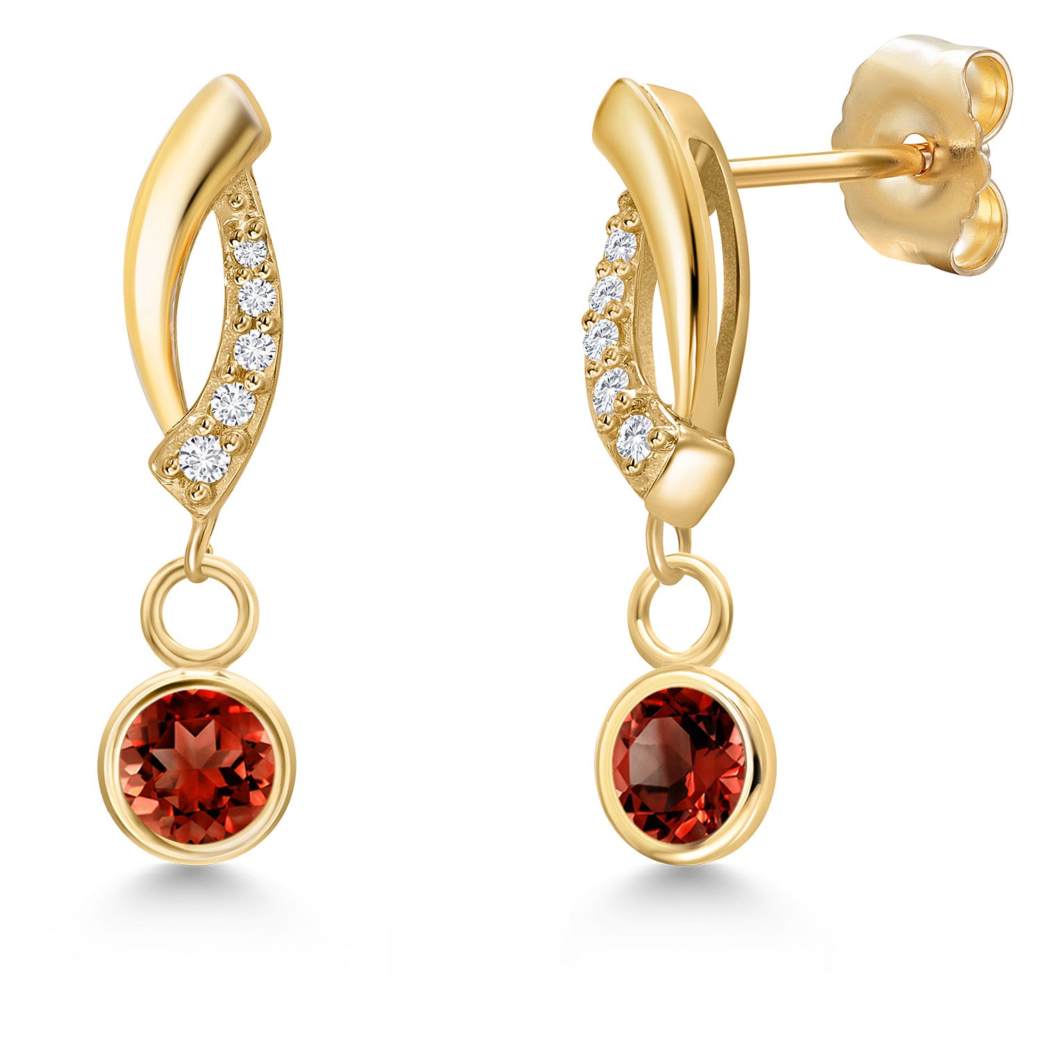 Garnet - January_Earrings in 14K Yellow Gold