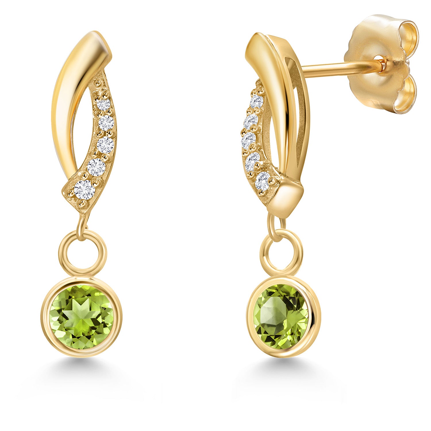 Peridot - August_Earrings in 14K Yellow Gold