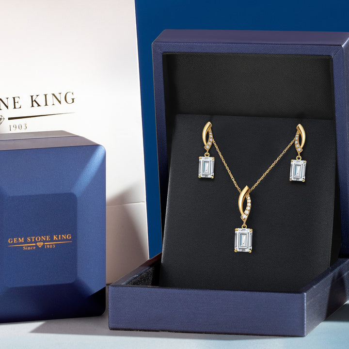 Pendant Earrings Set in 14K Yellow Gold