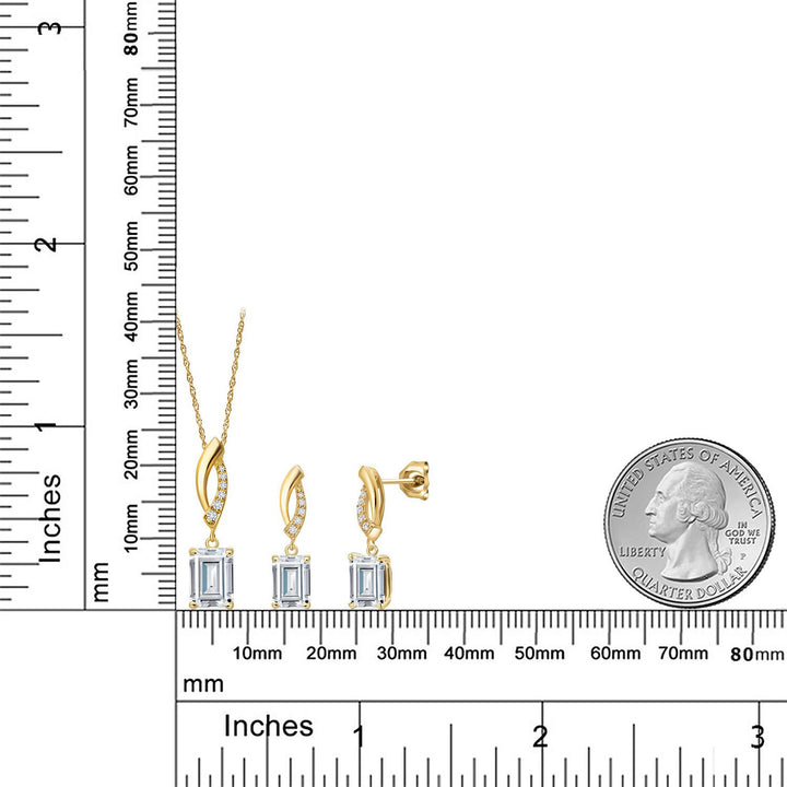 Pendant Earrings Set in 14K Yellow Gold