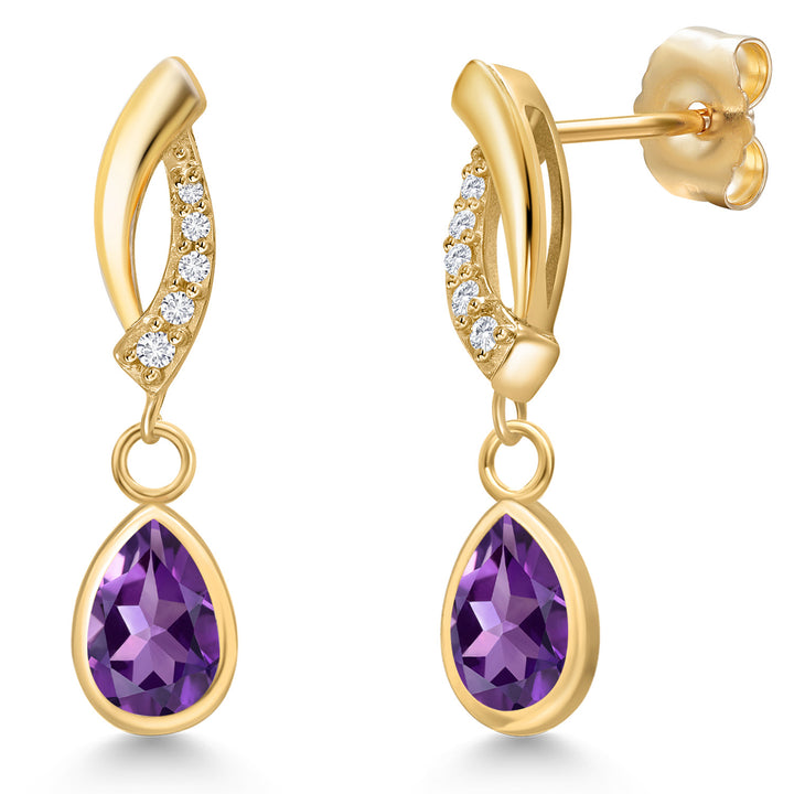 Amethyst - February_Earrings in 14K Yellow Gold