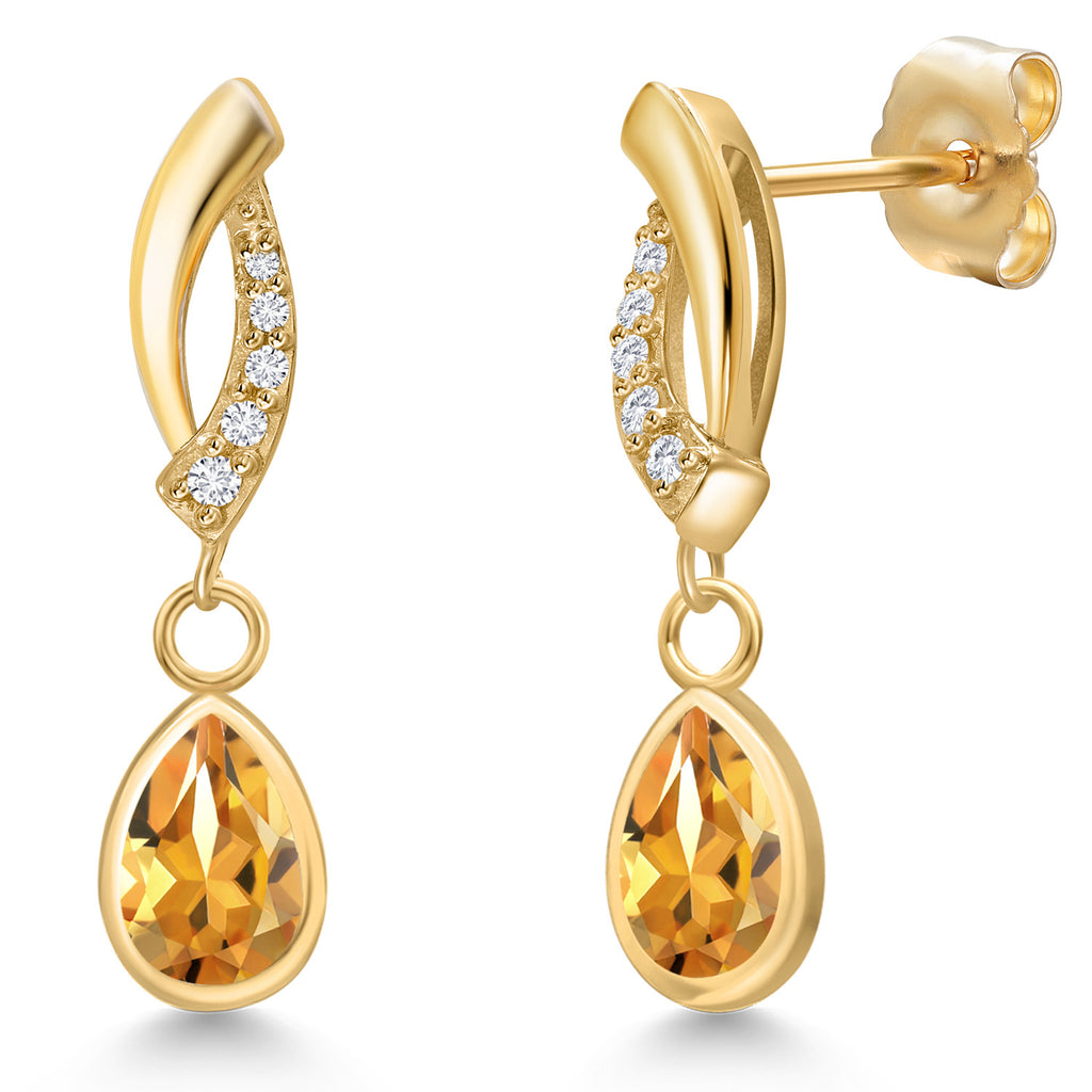 Citrine - November_Earrings in 14K Yellow Gold