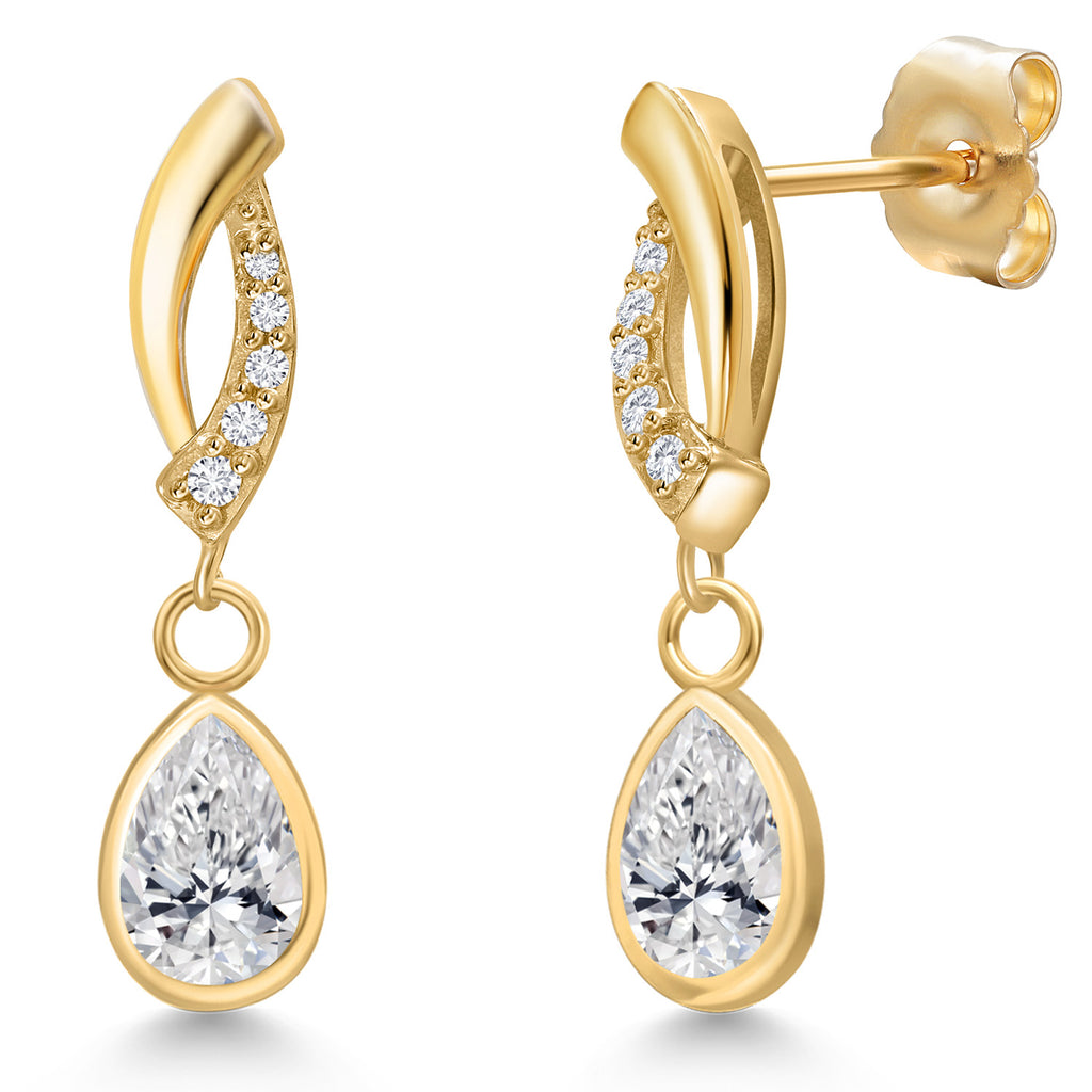 White Lab Grown Diamond - April_Earrings in 14K Yellow Gold
