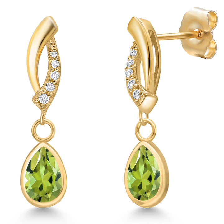 Peridot - August_Earrings in 14K Yellow Gold