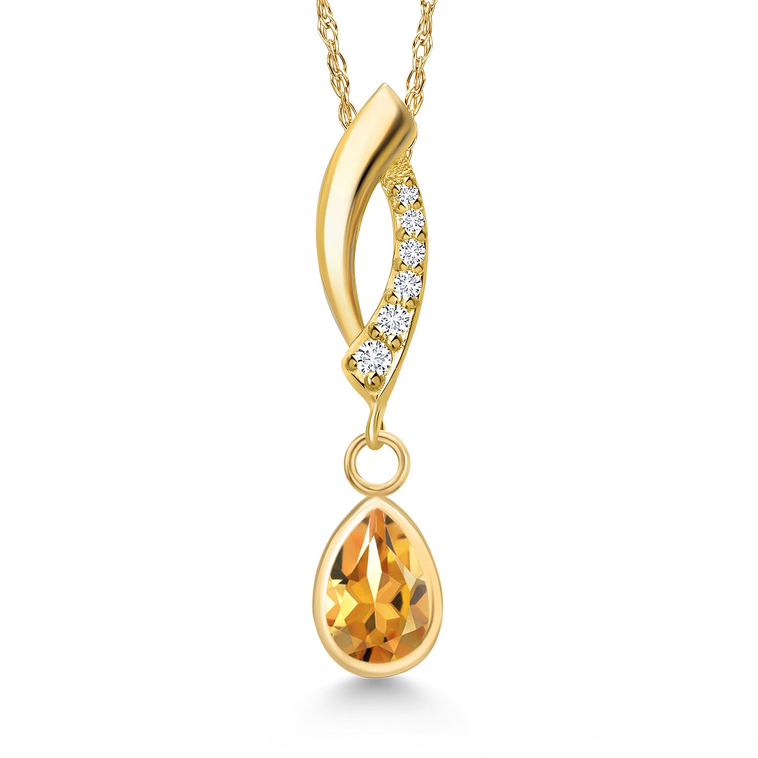 Citrine - November_Pendant in 14K Yellow Gold
