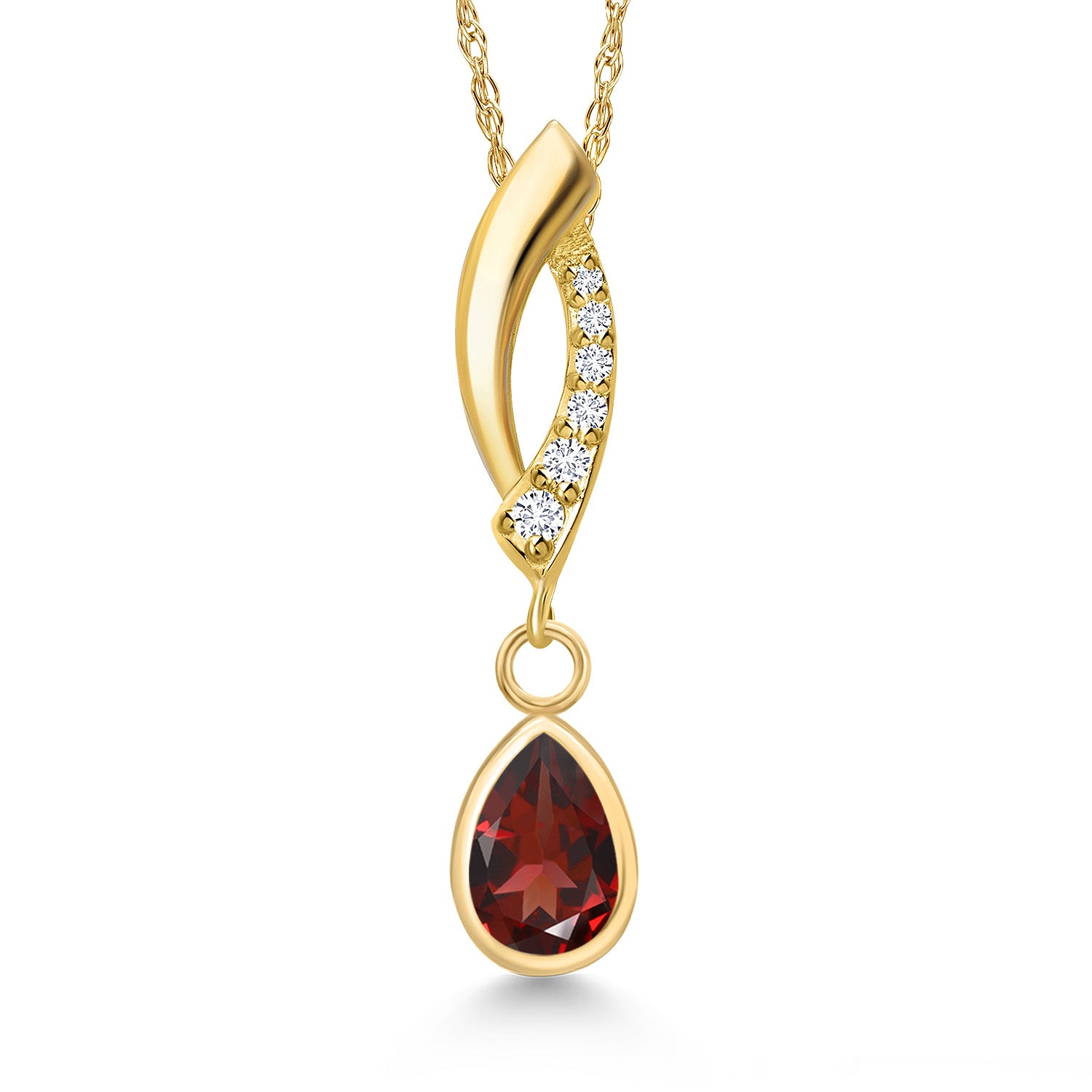 Garnet - January_Pendant in 14K Yellow Gold