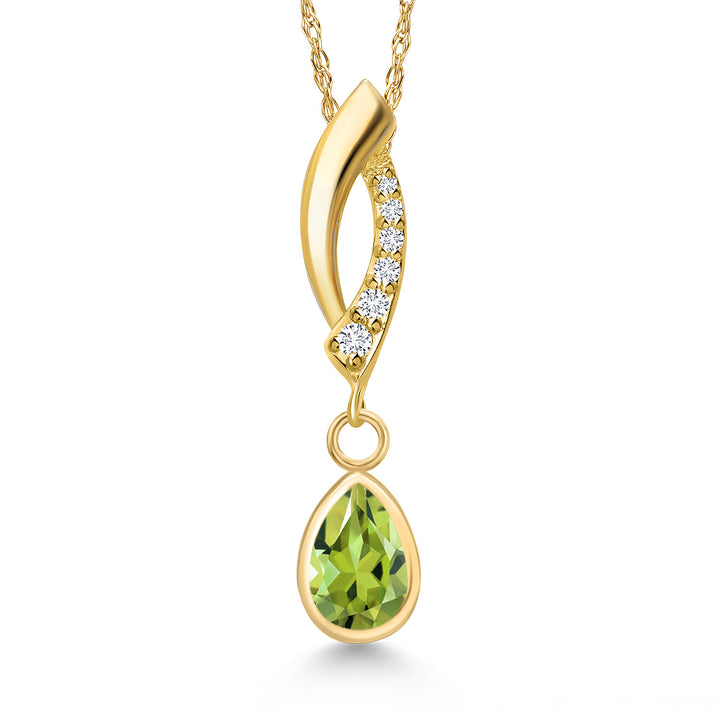 Peridot - August_Pendant in 14K Yellow Gold