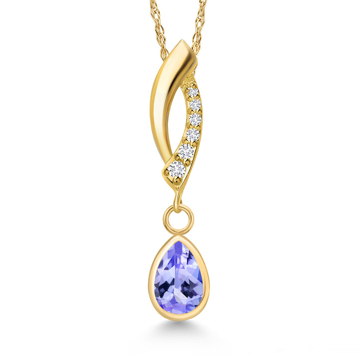 Tanzanite - December_Pendant in 14K Yellow Gold