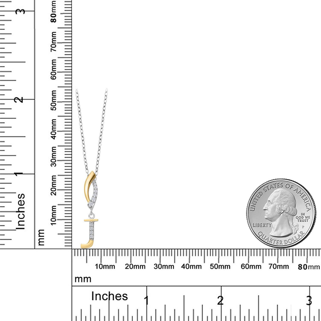 Pendant in 925 Sterling Silver and 10K Yellow Gold