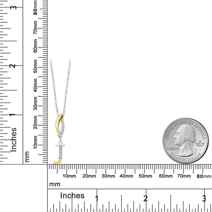Pendant in 925 Sterling Silver and 10K Yellow Gold
