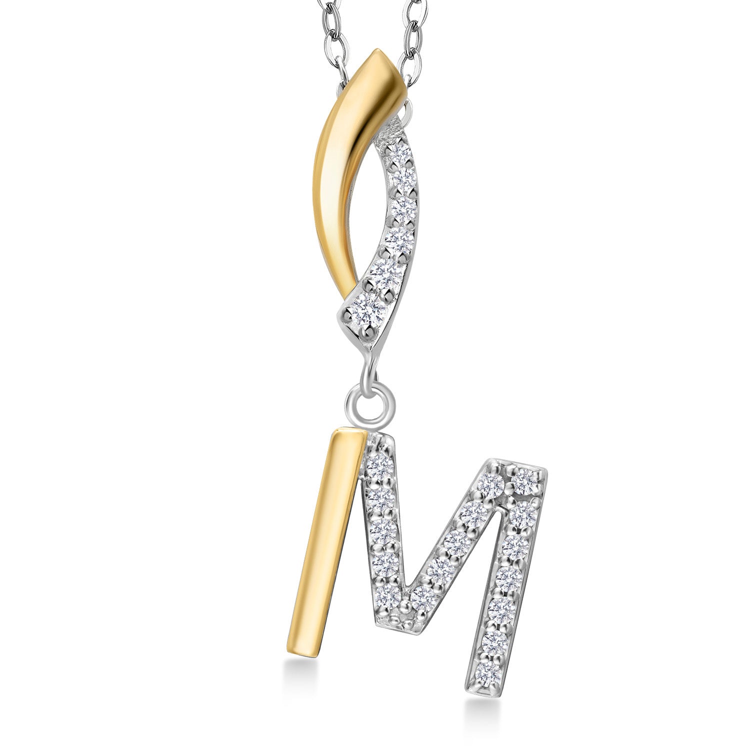 Pendant in 925 Sterling Silver and 10K Yellow Gold