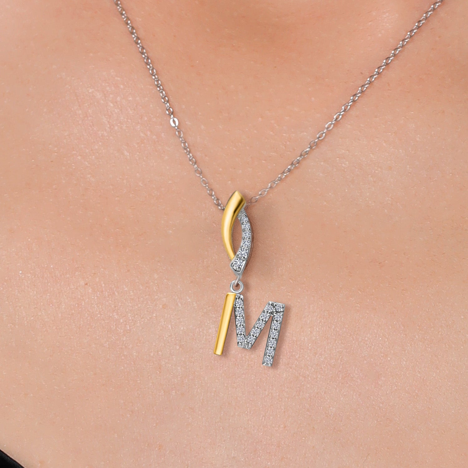 Pendant in 925 Sterling Silver and 10K Yellow Gold