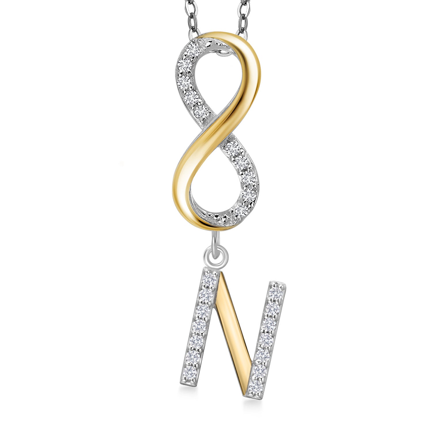 Pendant in 925 Sterling Silver and 10K Yellow Gold