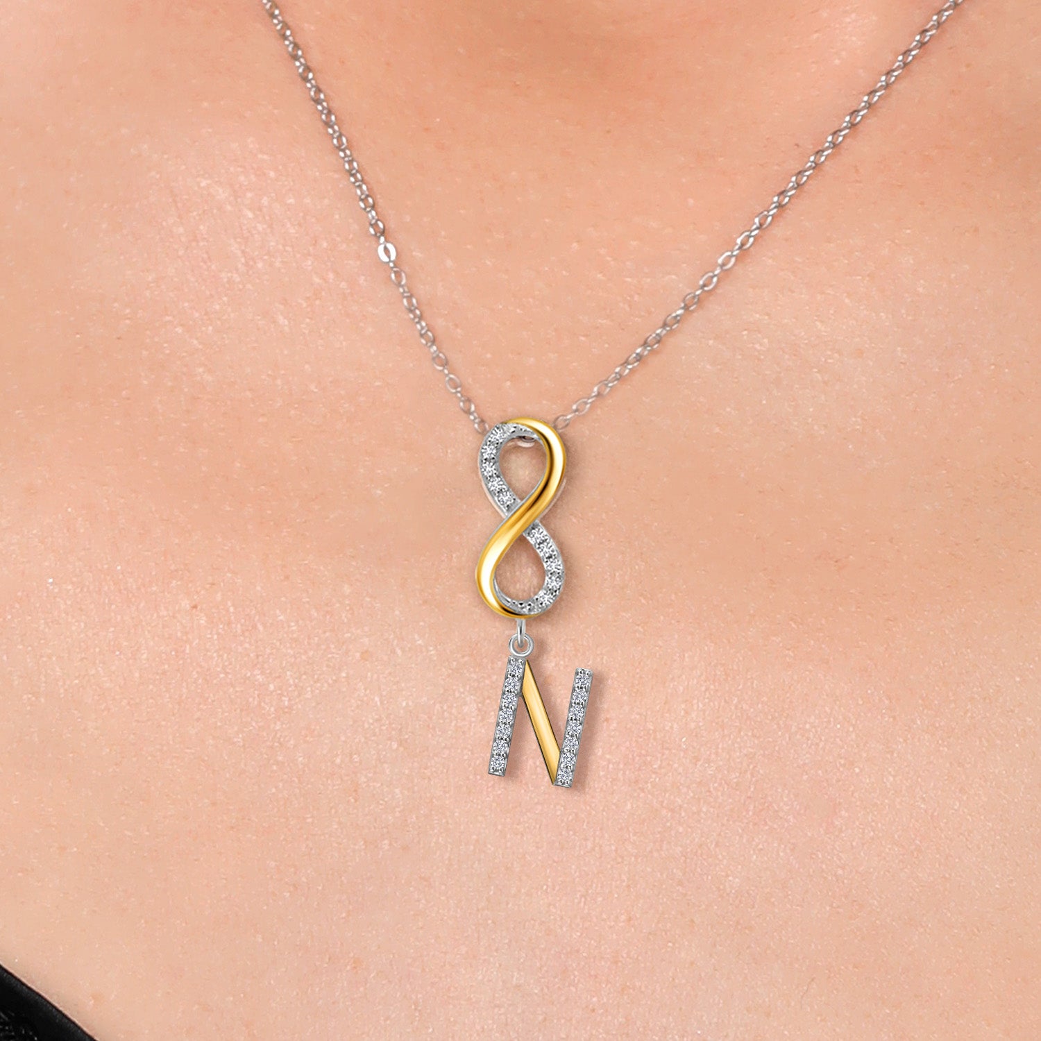 Pendant in 925 Sterling Silver and 10K Yellow Gold