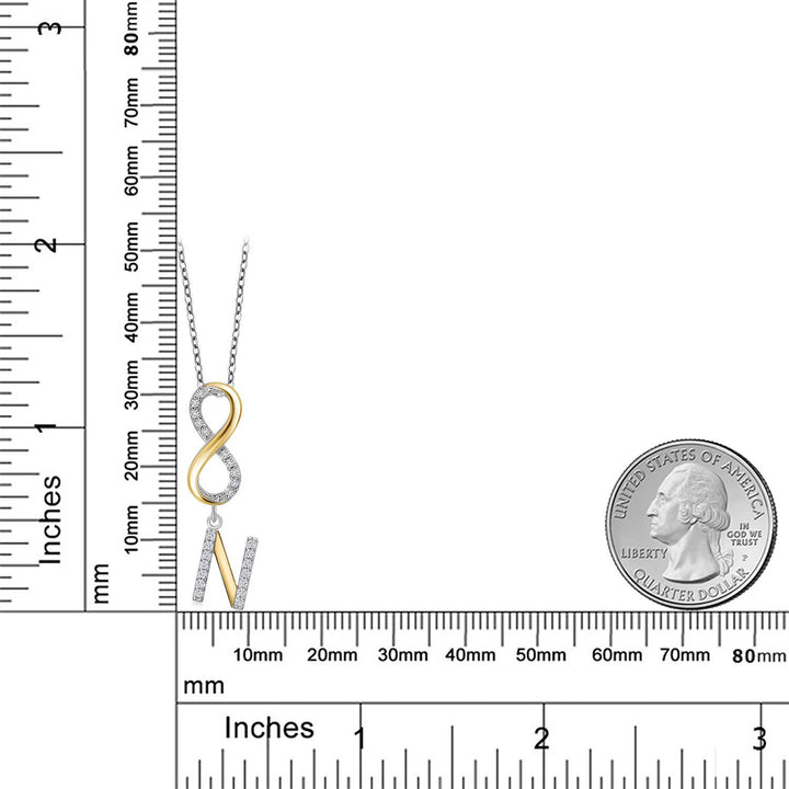 Pendant in 925 Sterling Silver and 10K Yellow Gold