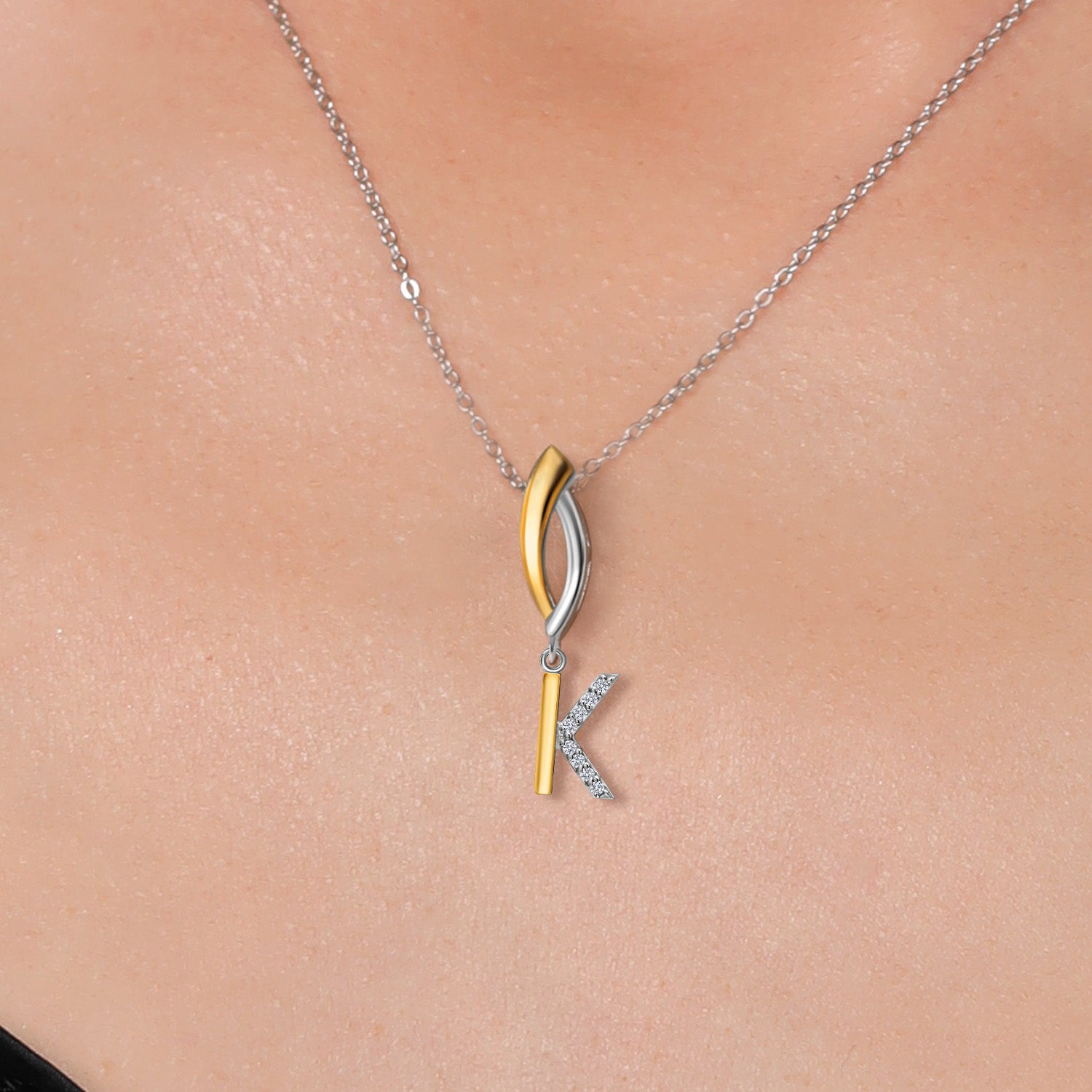 Pendant in 925 Sterling Silver and 10K Yellow Gold