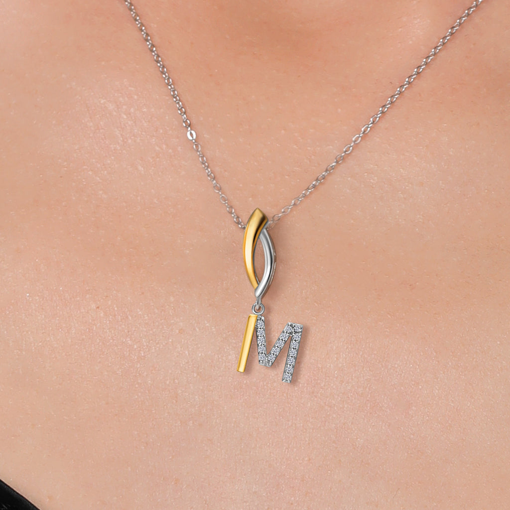 Pendant in 925 Sterling Silver and 10K Yellow Gold