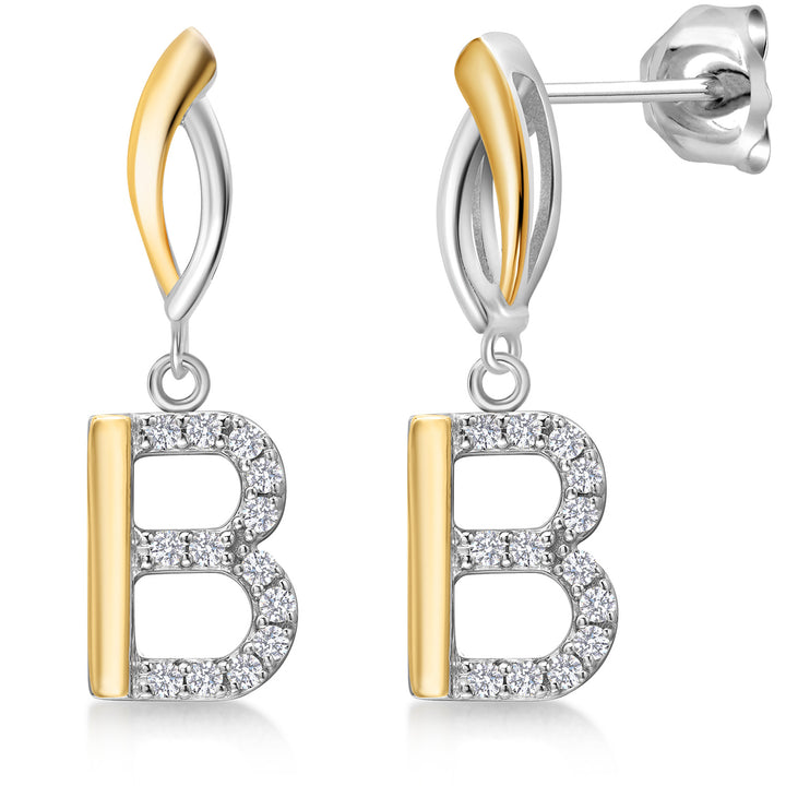 Earrings in 925 Sterling Silver and 10K Yellow Gold