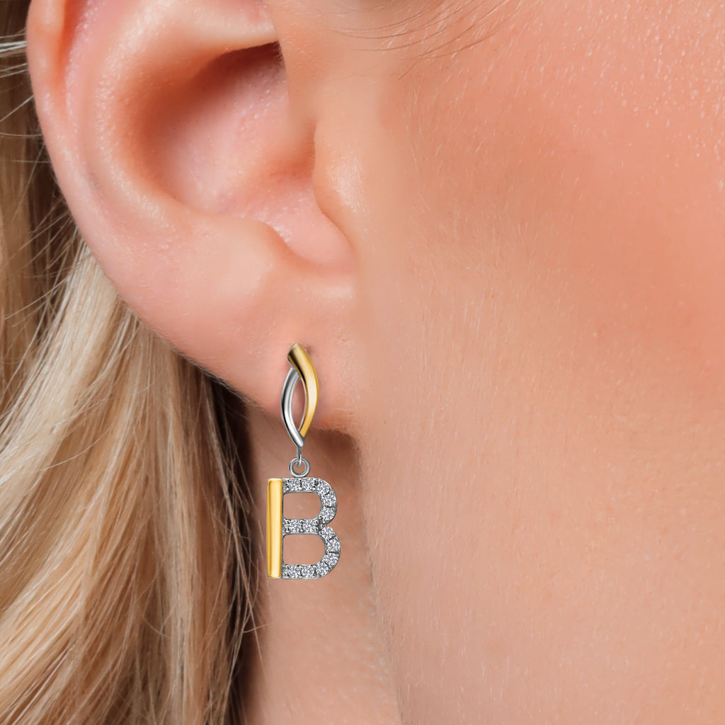 Earrings in 925 Sterling Silver and 10K Yellow Gold