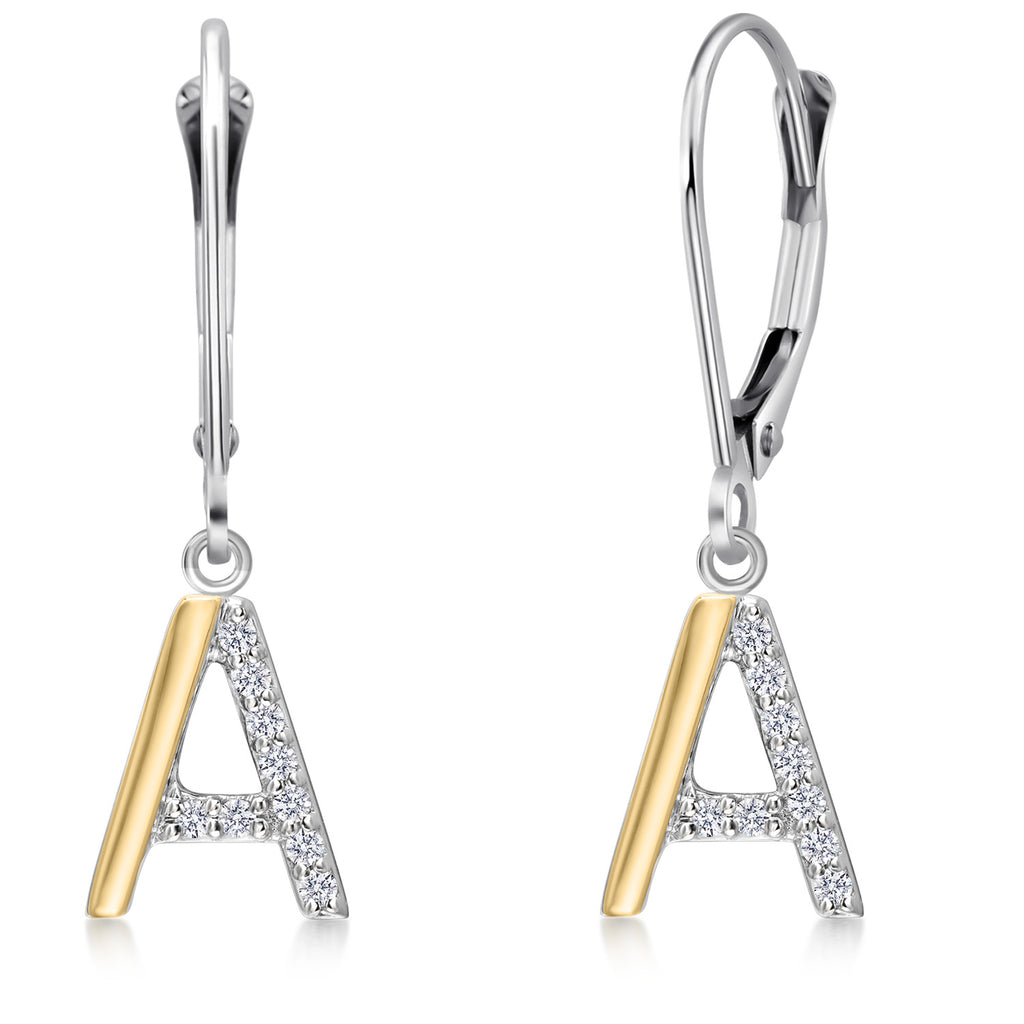 Earrings in 925 Sterling Silver and 10K Yellow Gold