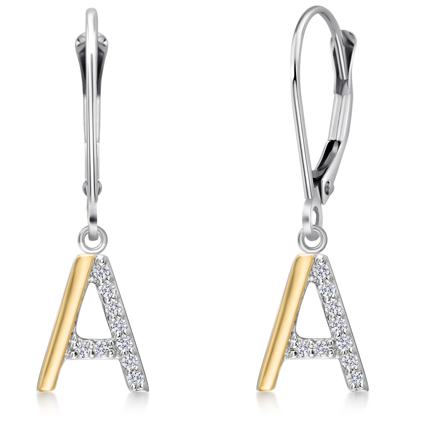 Earrings in 925 Sterling Silver and 10K Yellow Gold