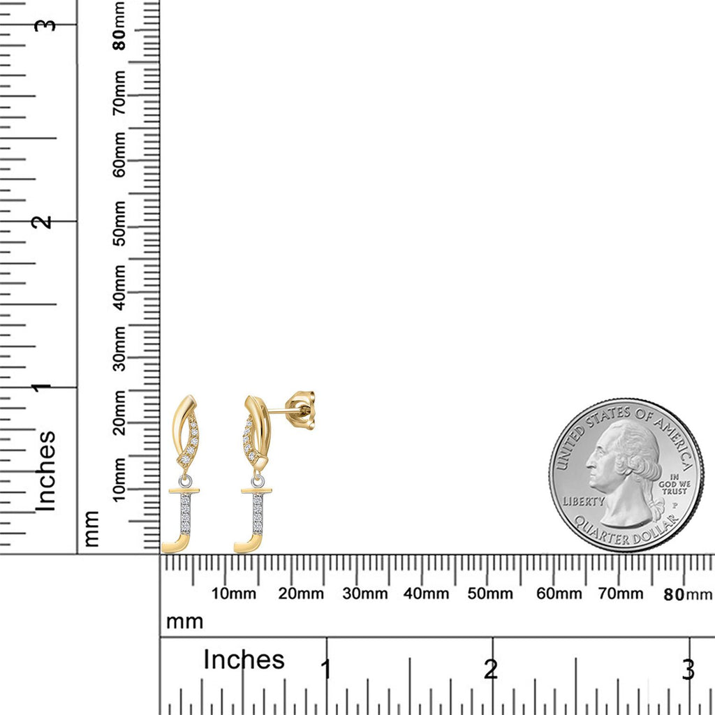 Earrings in 925 Sterling Silver and 10K Yellow Gold