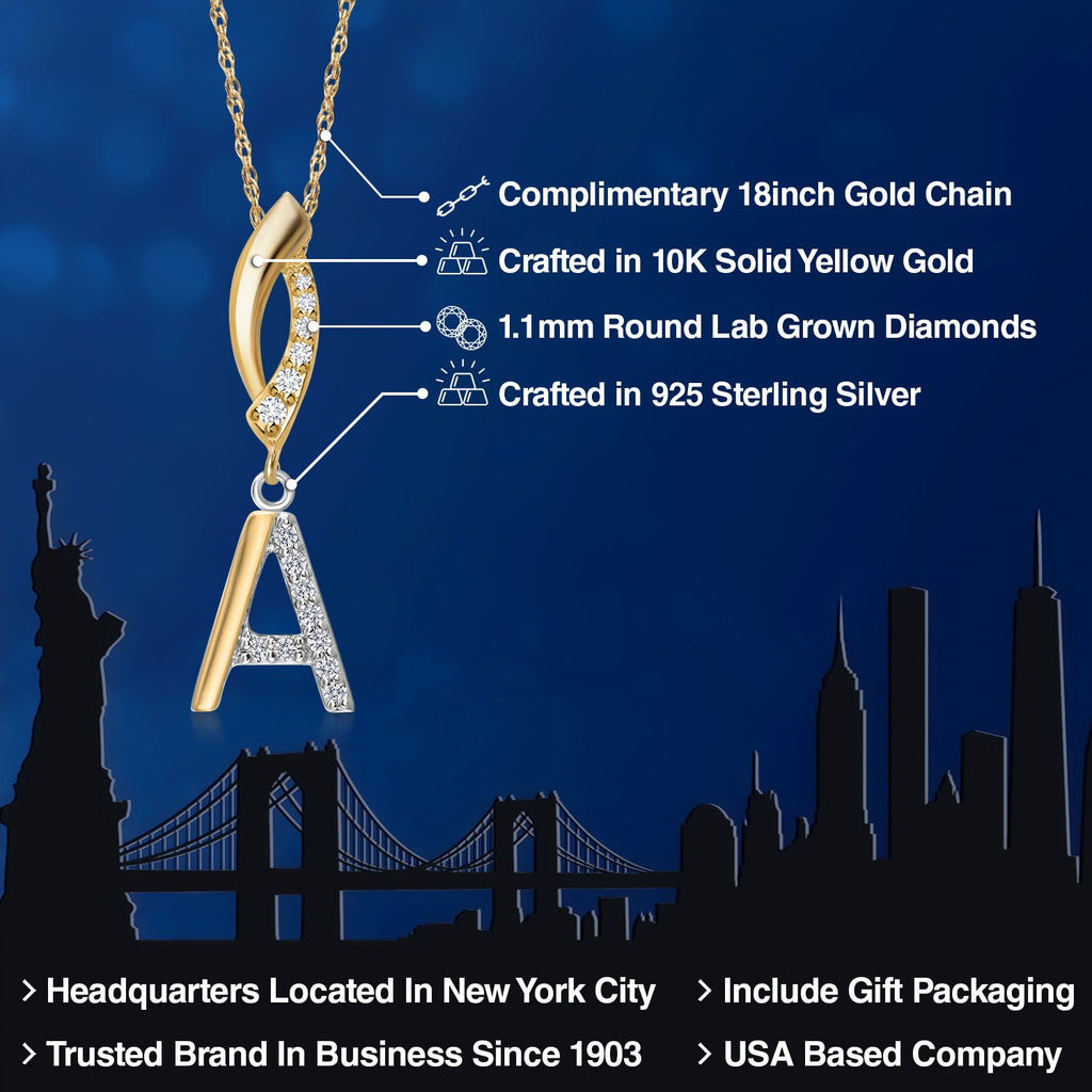 Pendant in 925 Sterling Silver and 10K Yellow Gold