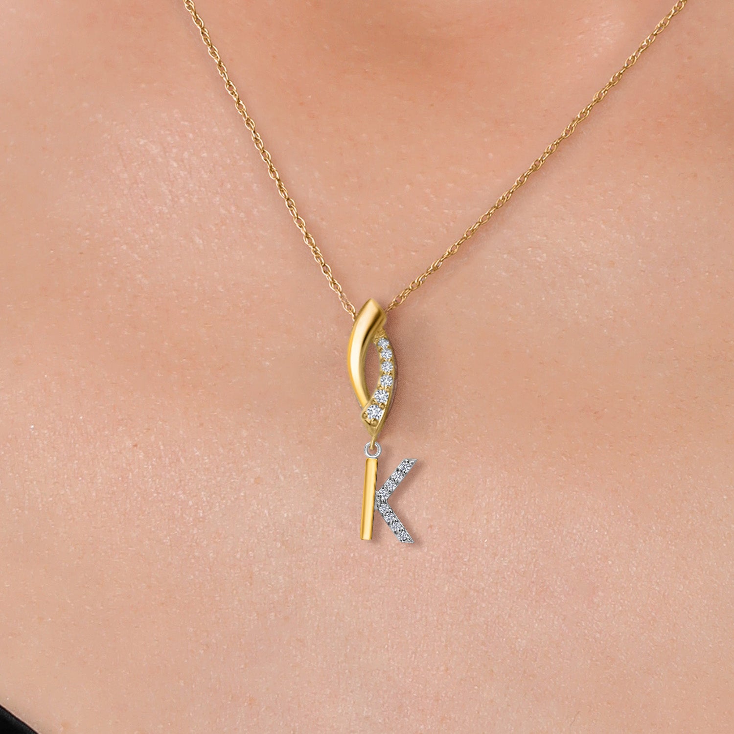 Pendant in 925 Sterling Silver and 10K Yellow Gold