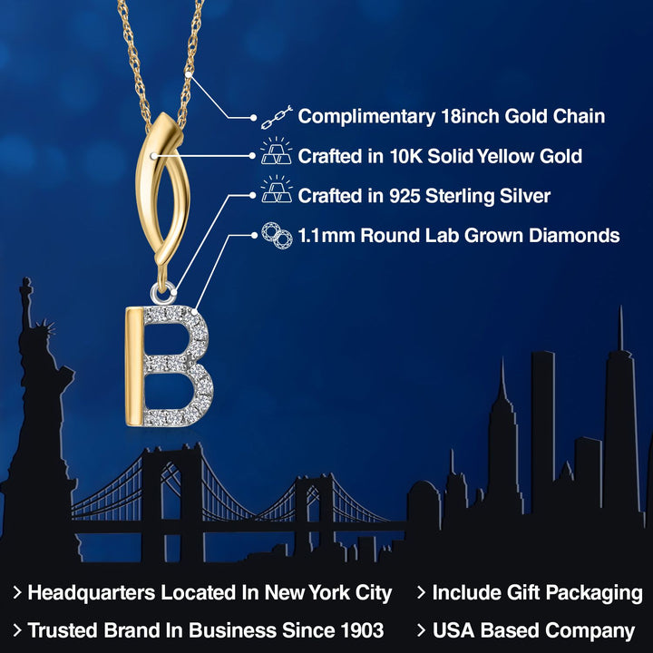 Pendant in 925 Sterling Silver and 10K Yellow Gold
