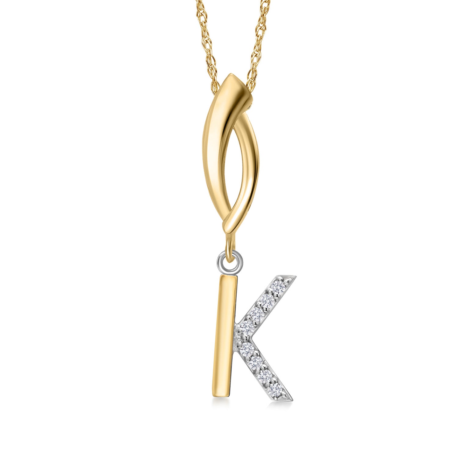 Pendant in 925 Sterling Silver and 10K Yellow Gold