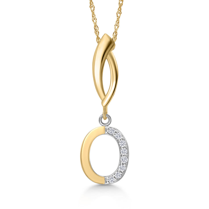 Initial O_Pendant in 925 Sterling Silver and 10K Yellow Gold