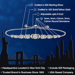 Bracelet in 925 Sterling Silver and 10K Yellow Gold