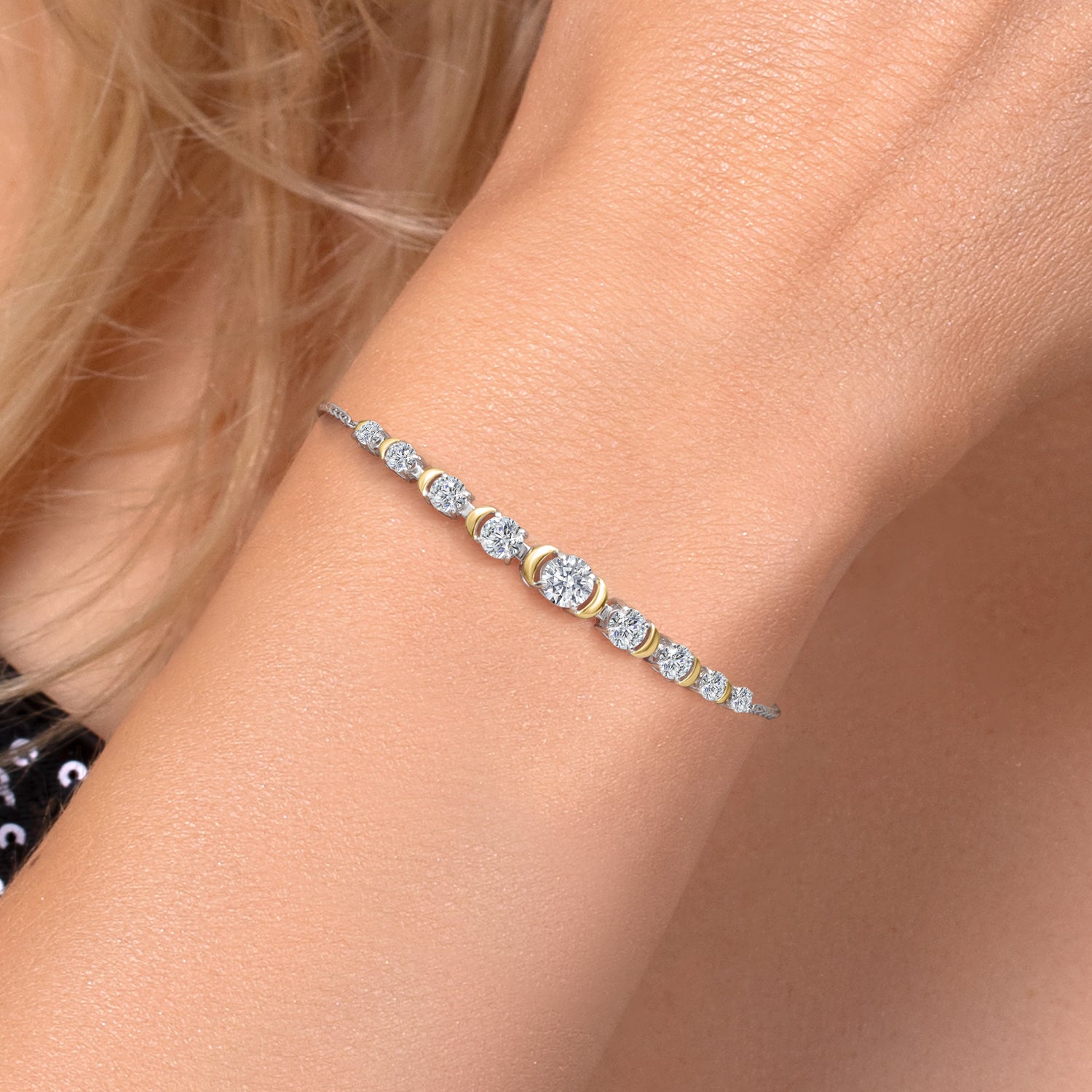 Bracelet in 925 Sterling Silver and 10K Yellow Gold