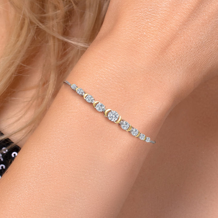 Bracelet in 925 Sterling Silver and 10K Yellow Gold