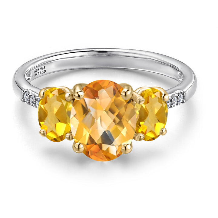 Ring in 925 Sterling Silver and 10K Yellow Gold