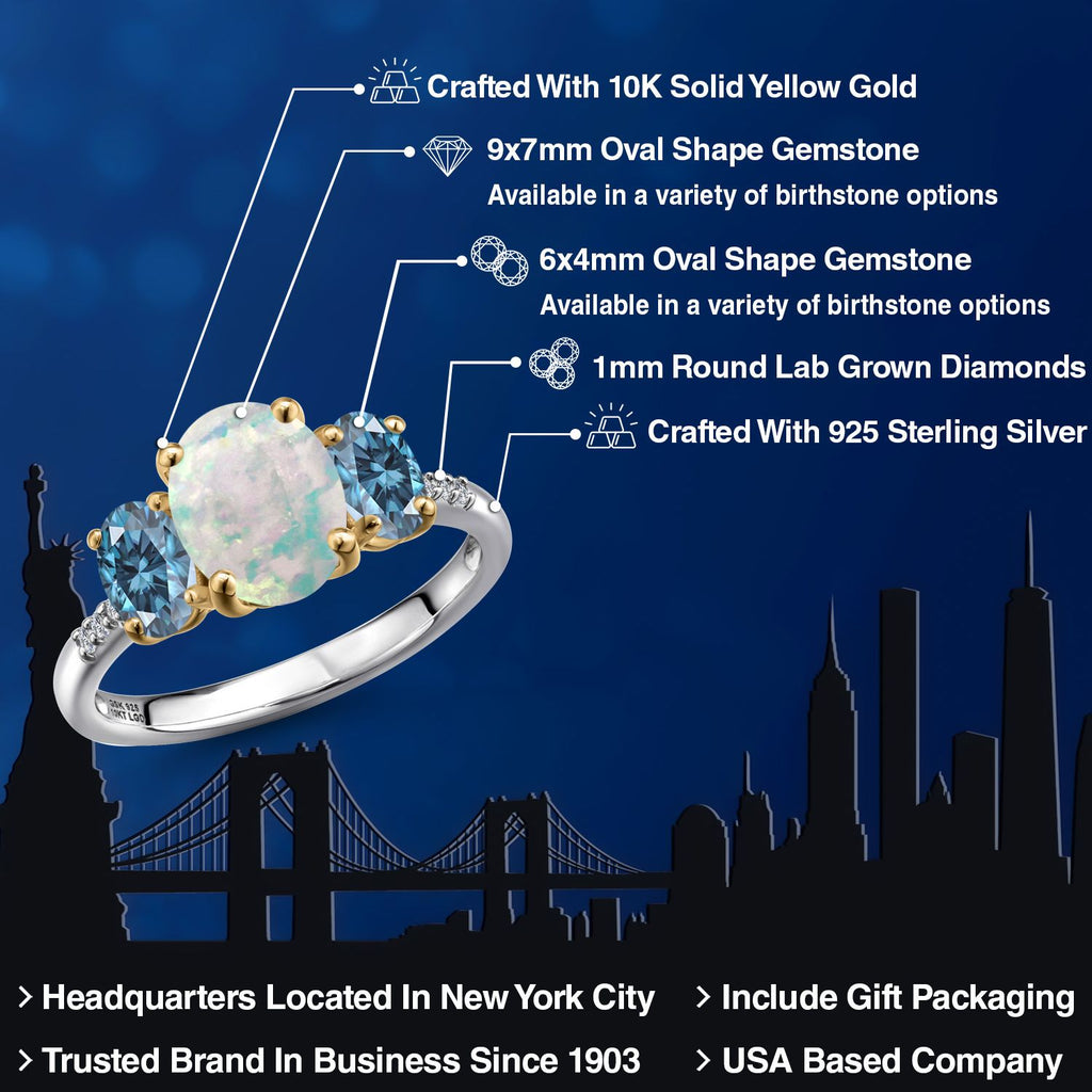 Ring in 925 Sterling Silver and 10K Yellow Gold