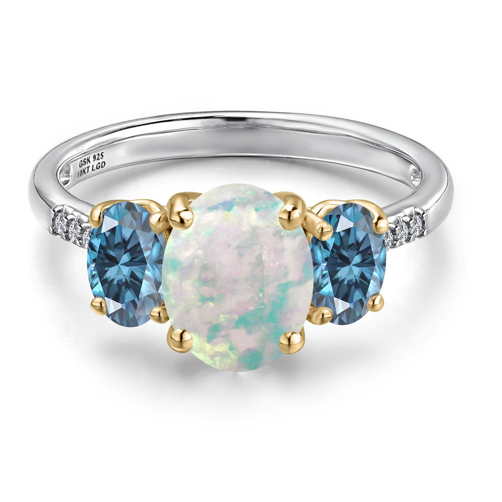 Ring in 925 Sterling Silver and 10K Yellow Gold