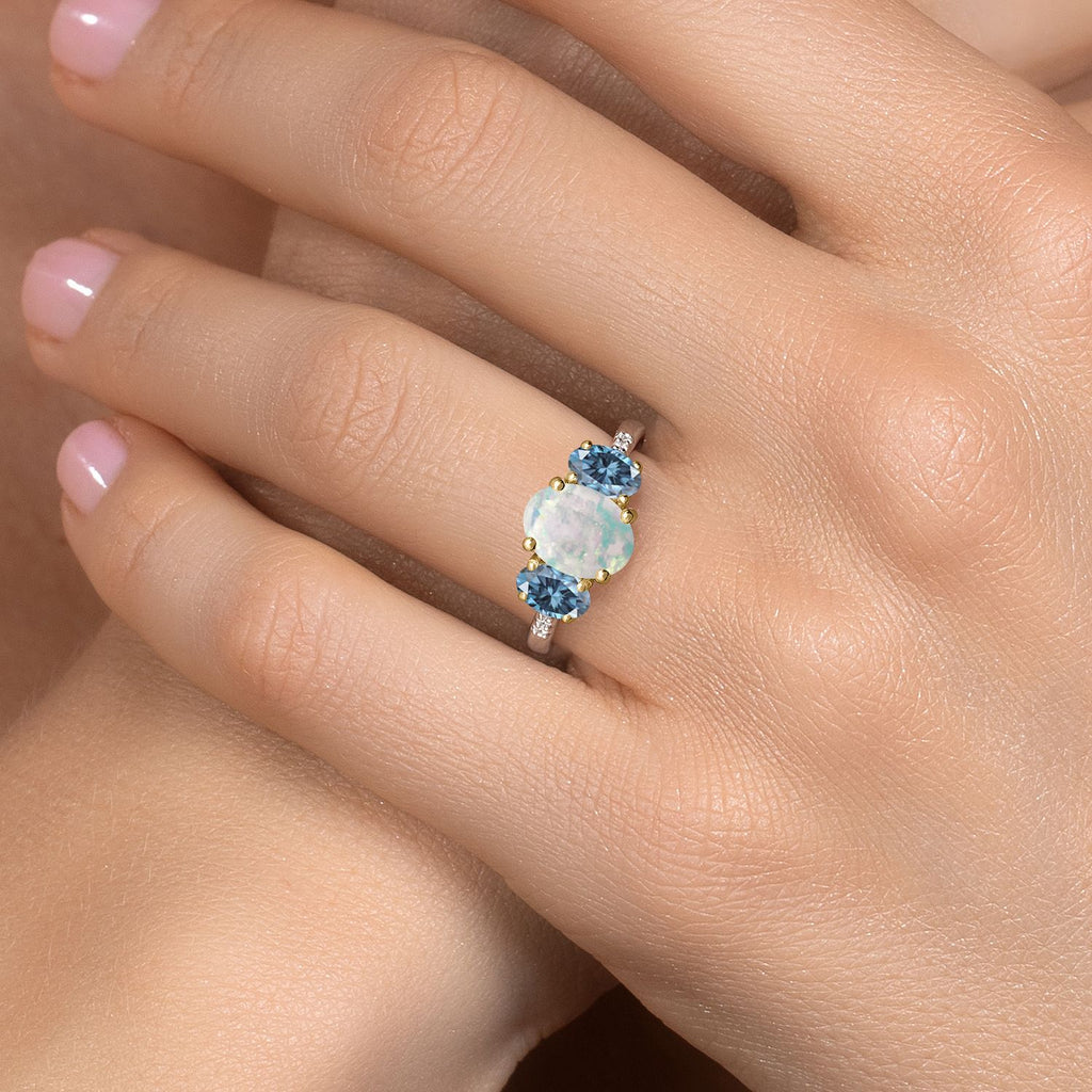 Ring in 925 Sterling Silver and 10K Yellow Gold