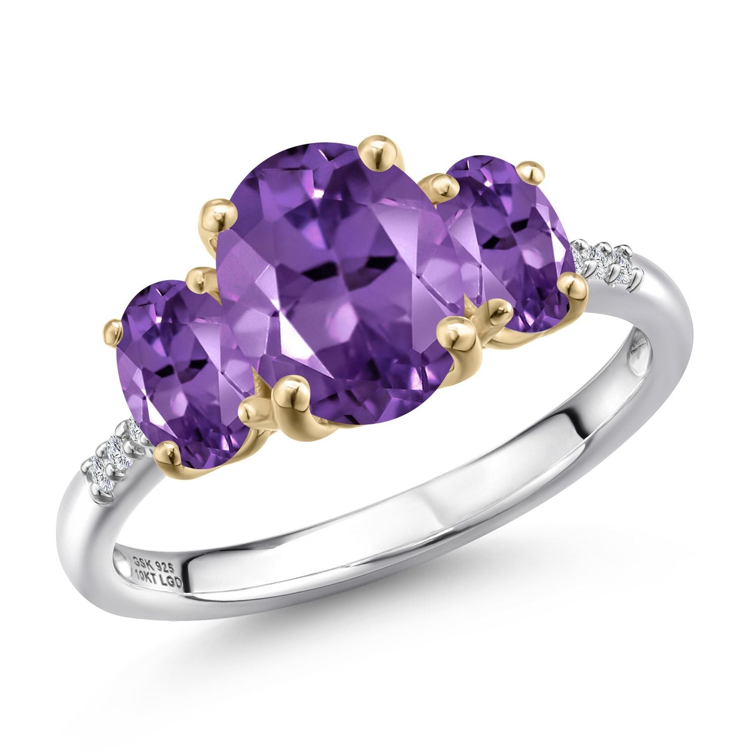 Ring in 925 Sterling Silver and 10K Yellow Gold