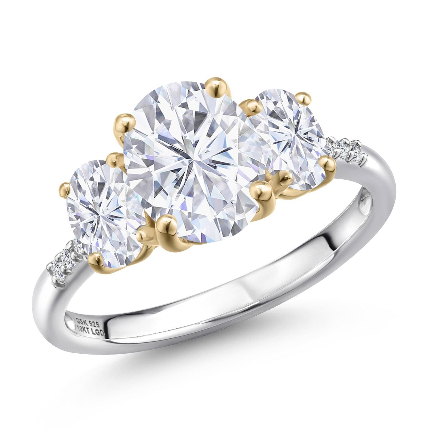 Ring in 925 Sterling Silver and 10K Yellow Gold