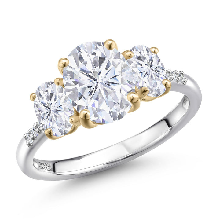 Ring in 925 Sterling Silver and 10K Yellow Gold