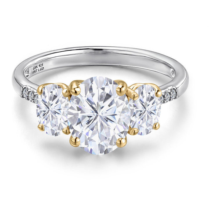 Ring in 925 Sterling Silver and 10K Yellow Gold