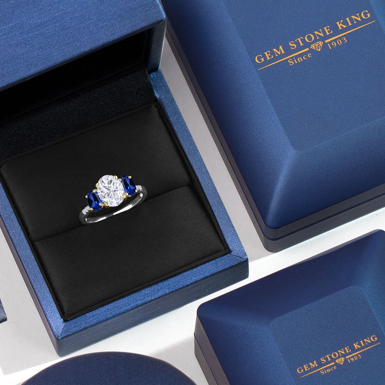 Ring in 925 Sterling Silver and 10K Yellow Gold