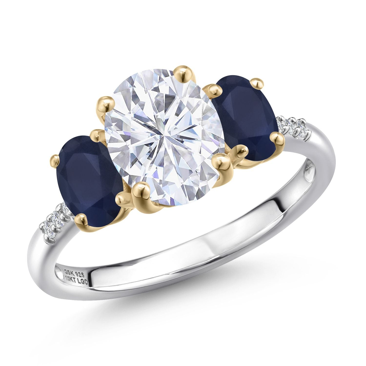 Ring in 925 Sterling Silver and 10K Yellow Gold