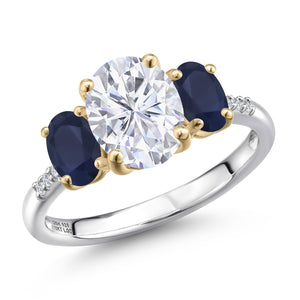 Ring in 925 Sterling Silver and 10K Yellow Gold