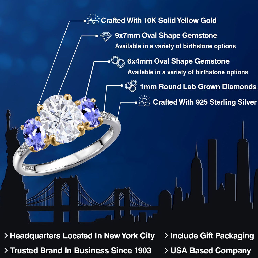 Ring in 925 Sterling Silver and 10K Yellow Gold