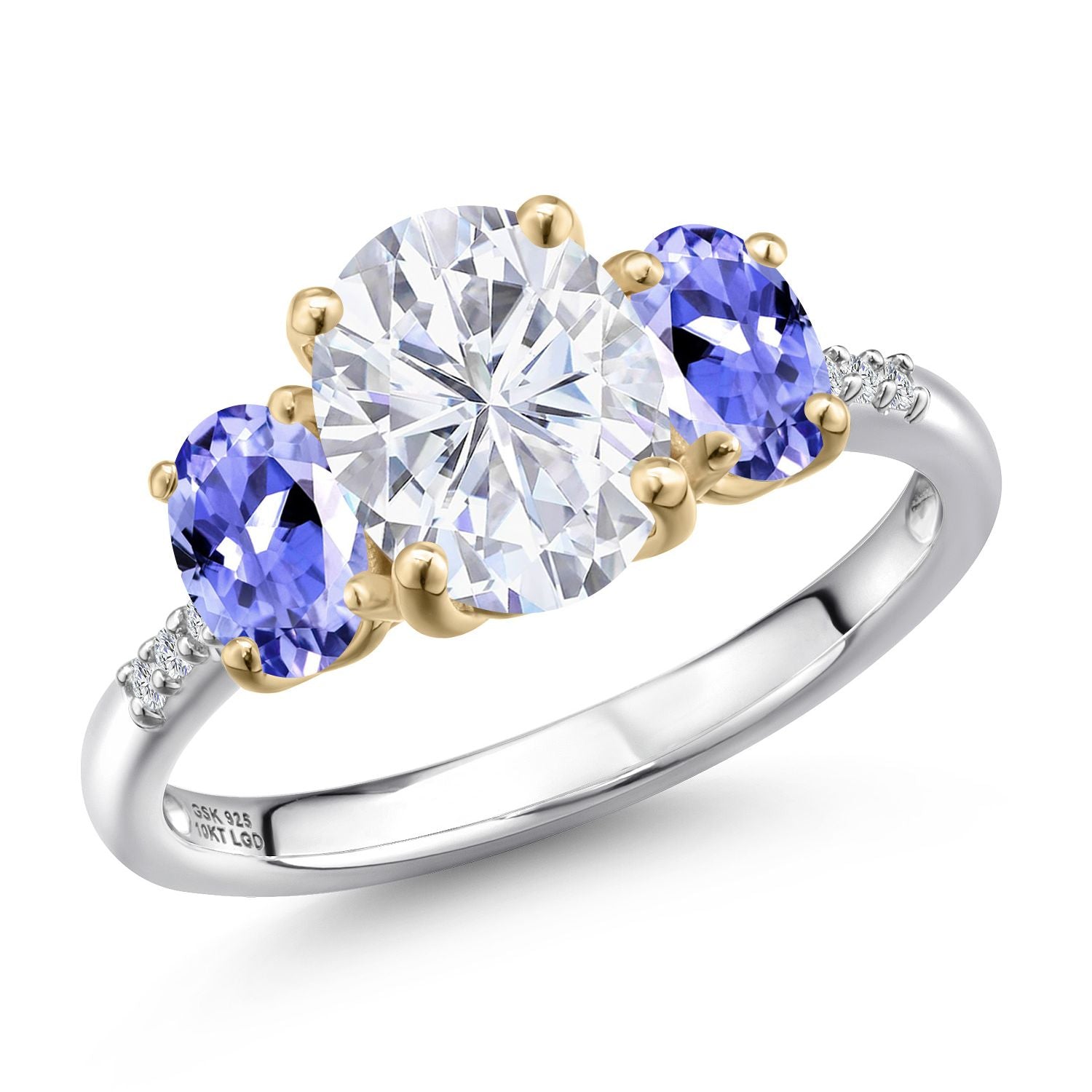 Ring in 925 Sterling Silver and 10K Yellow Gold