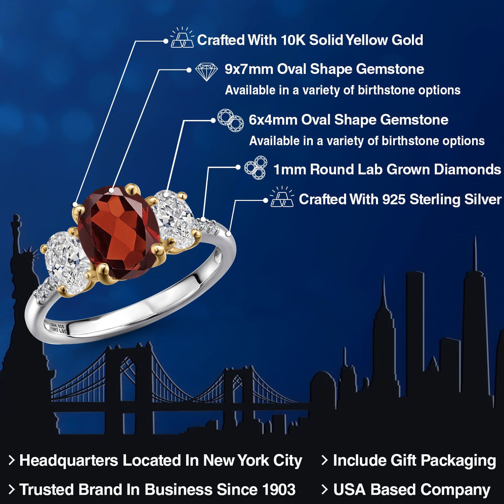 Ring in 925 Sterling Silver and 10K Yellow Gold