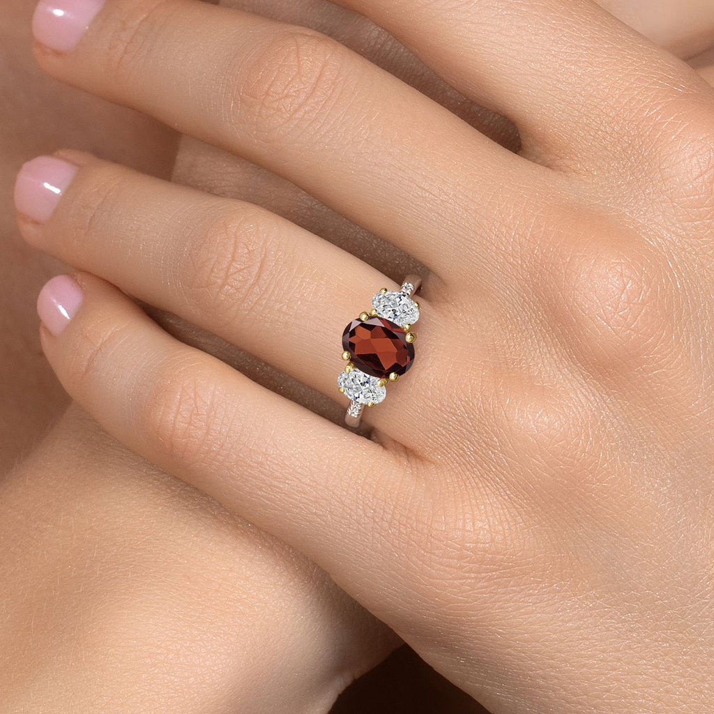 Ring in 925 Sterling Silver and 10K Yellow Gold