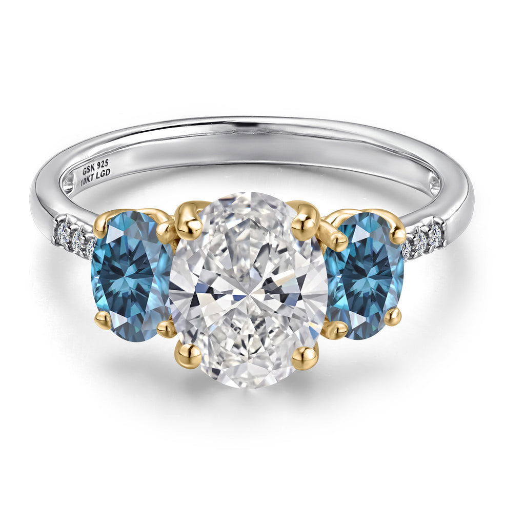 Ring in 925 Sterling Silver and 10K Yellow Gold